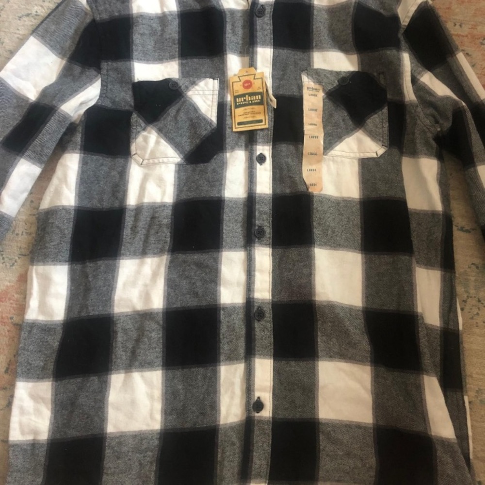 New Mens flannel large urban league